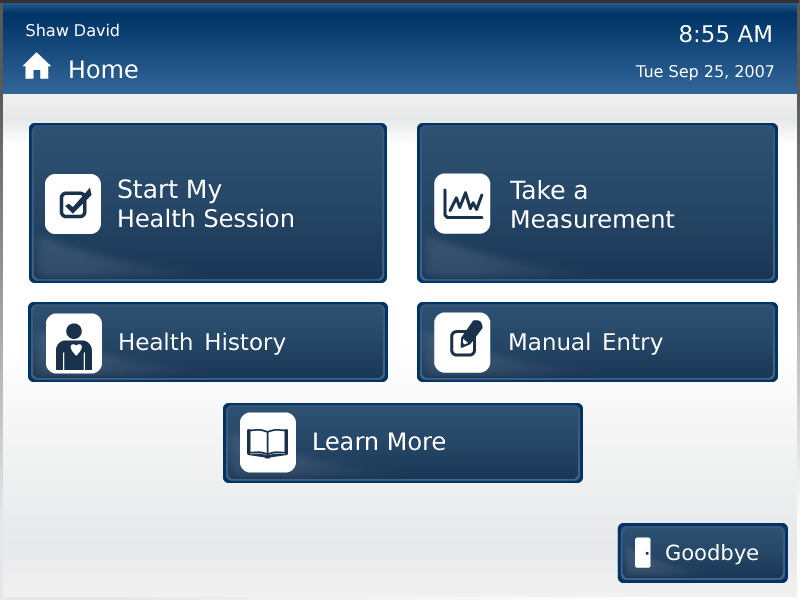 intel health guide mature adult user interface