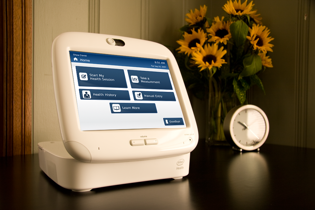 hero image of the intel health guide on table with clock and flowers